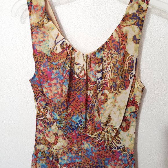 Evan Piccone Sleeveless Dress Size 10 Multi Color Summer Vacation - Picture 4 of 9